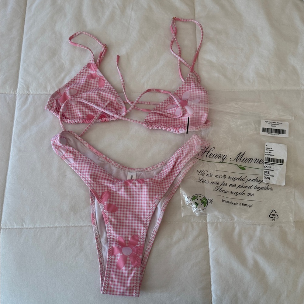 Heavy Manners ‘Just A Girl’ triangle bikini set in size Small/XS - Picture 7 of 12